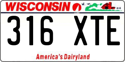 WI license plate 316XTE
