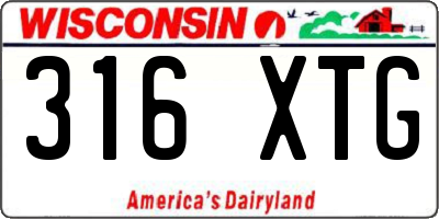 WI license plate 316XTG