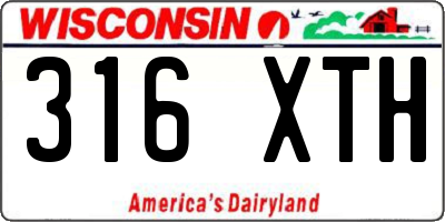 WI license plate 316XTH