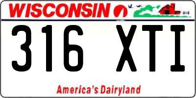 WI license plate 316XTI