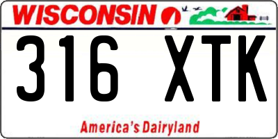 WI license plate 316XTK