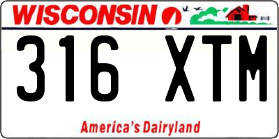 WI license plate 316XTM