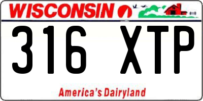WI license plate 316XTP