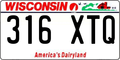 WI license plate 316XTQ
