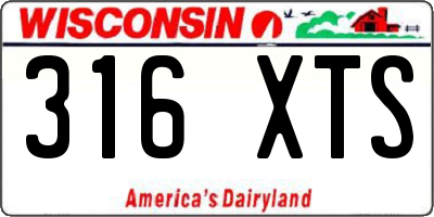 WI license plate 316XTS