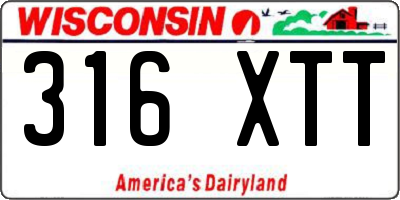 WI license plate 316XTT