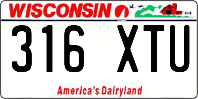 WI license plate 316XTU