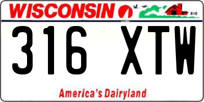 WI license plate 316XTW