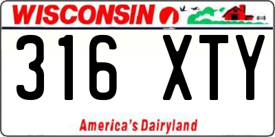 WI license plate 316XTY