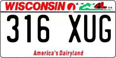 WI license plate 316XUG