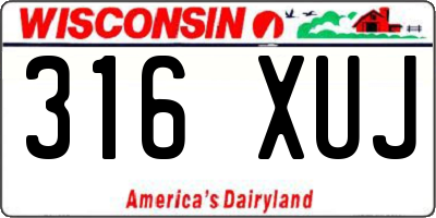 WI license plate 316XUJ
