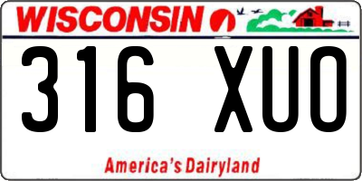 WI license plate 316XUO