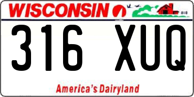 WI license plate 316XUQ
