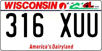 WI license plate 316XUU