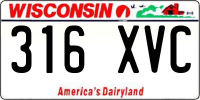 WI license plate 316XVC