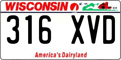 WI license plate 316XVD