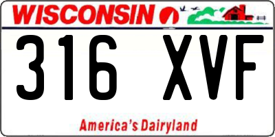 WI license plate 316XVF