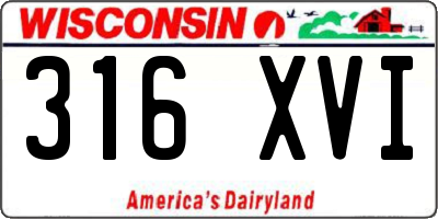 WI license plate 316XVI