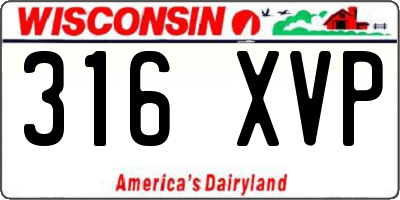 WI license plate 316XVP