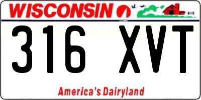 WI license plate 316XVT