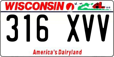 WI license plate 316XVV