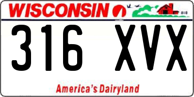 WI license plate 316XVX