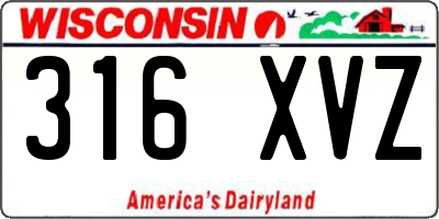 WI license plate 316XVZ