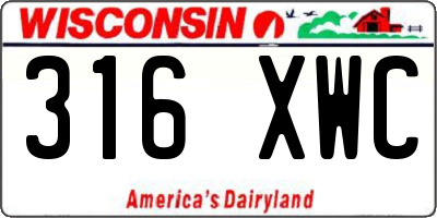 WI license plate 316XWC