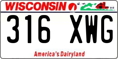 WI license plate 316XWG