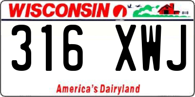 WI license plate 316XWJ