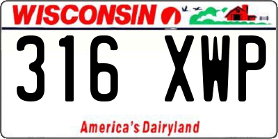 WI license plate 316XWP