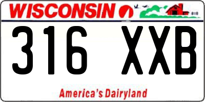 WI license plate 316XXB