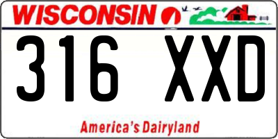 WI license plate 316XXD