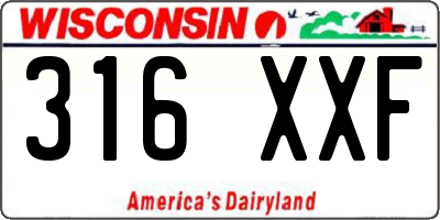 WI license plate 316XXF