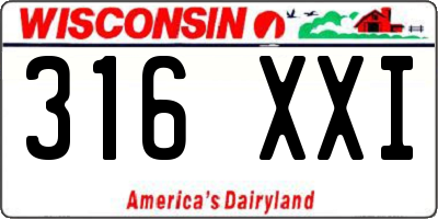 WI license plate 316XXI