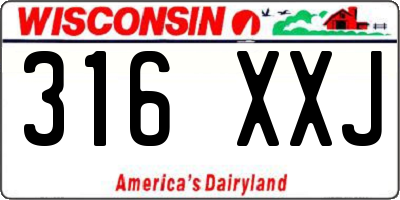 WI license plate 316XXJ