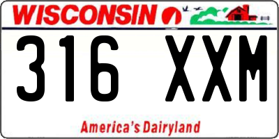 WI license plate 316XXM
