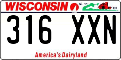 WI license plate 316XXN