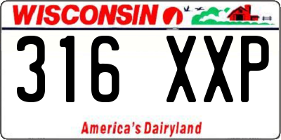 WI license plate 316XXP
