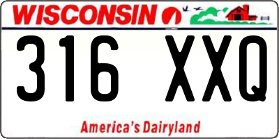 WI license plate 316XXQ