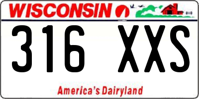 WI license plate 316XXS