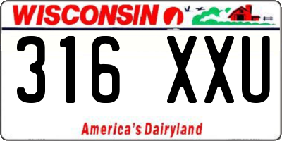 WI license plate 316XXU