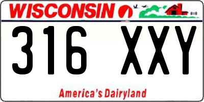 WI license plate 316XXY
