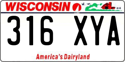 WI license plate 316XYA