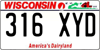 WI license plate 316XYD