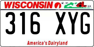 WI license plate 316XYG