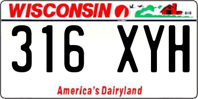 WI license plate 316XYH