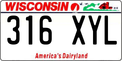 WI license plate 316XYL