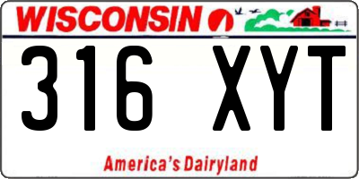 WI license plate 316XYT
