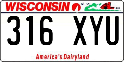 WI license plate 316XYU